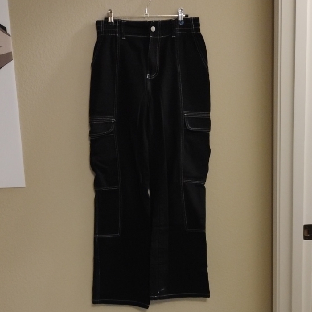 RSQ Black Pants with White Stitch Detail